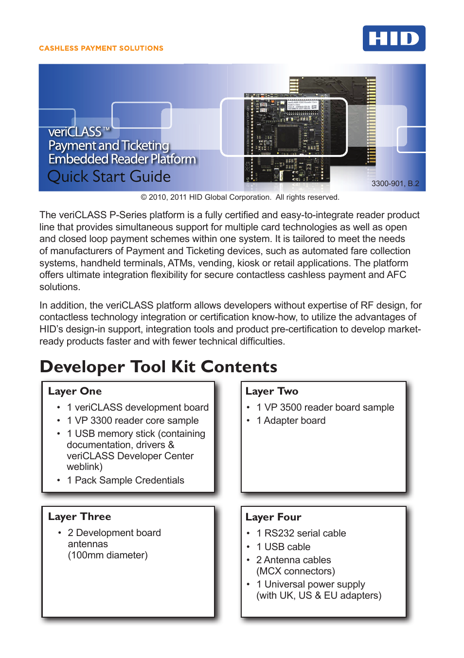 HID veriCLASS Reader Platform Quick Start Guide User Manual | 8 pages