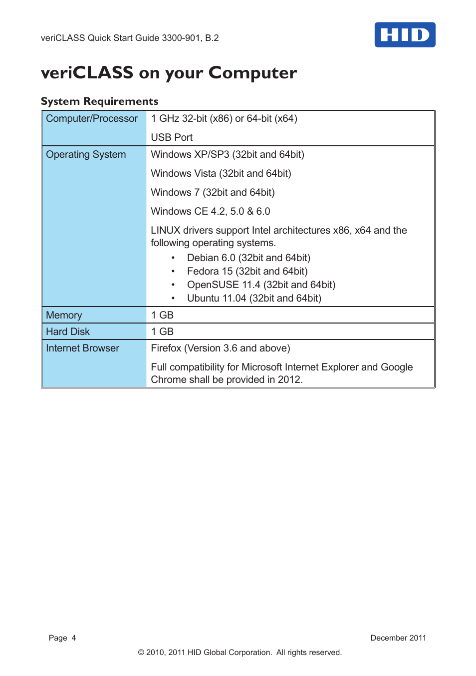 Vericlass on you computer, Vericlass on your computer | HID veriCLASS Reader Platform Quick Start Guide User Manual | Page 4 / 8