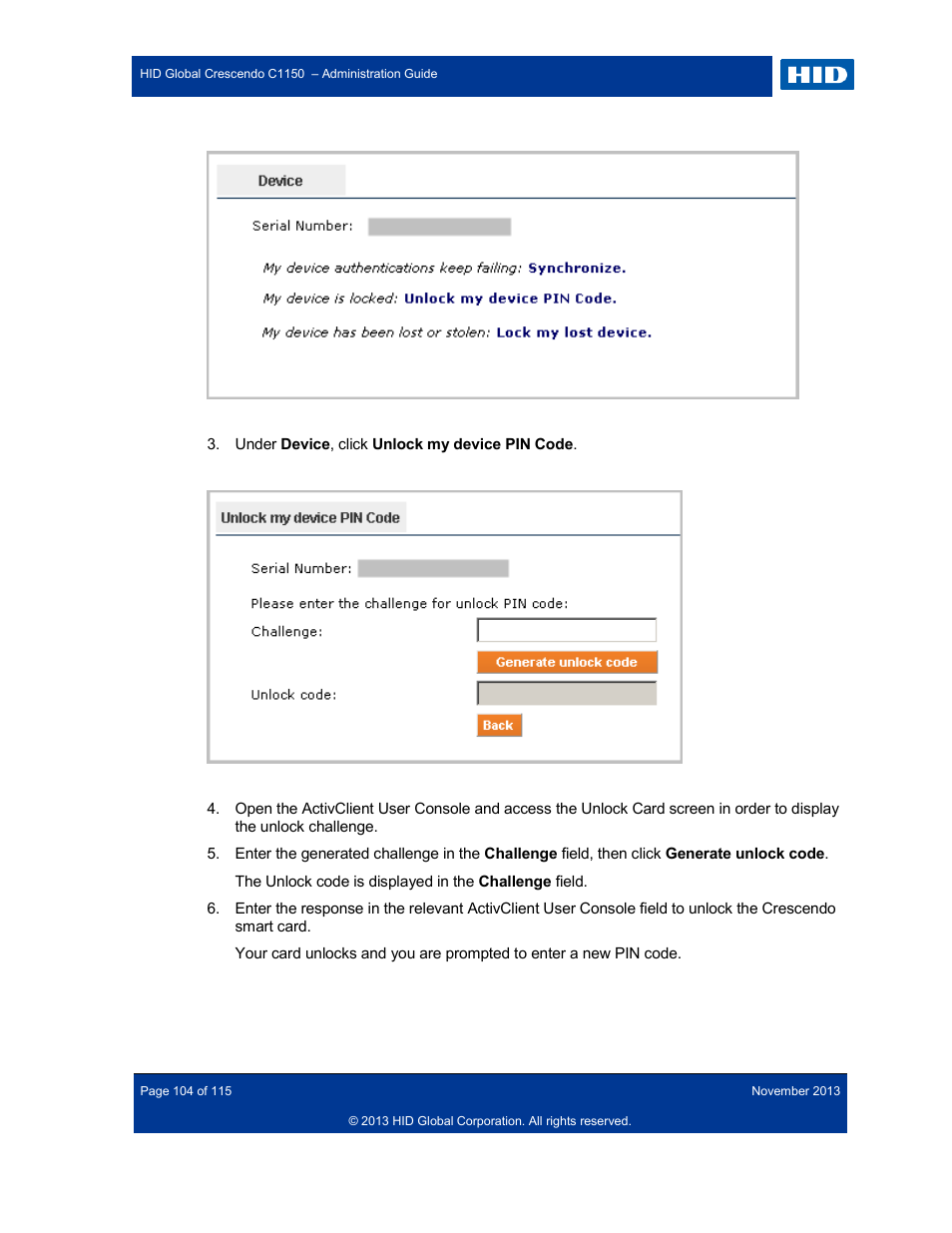 HID Crescendo C1150 Administration Guide User Manual | Page 104 / 115