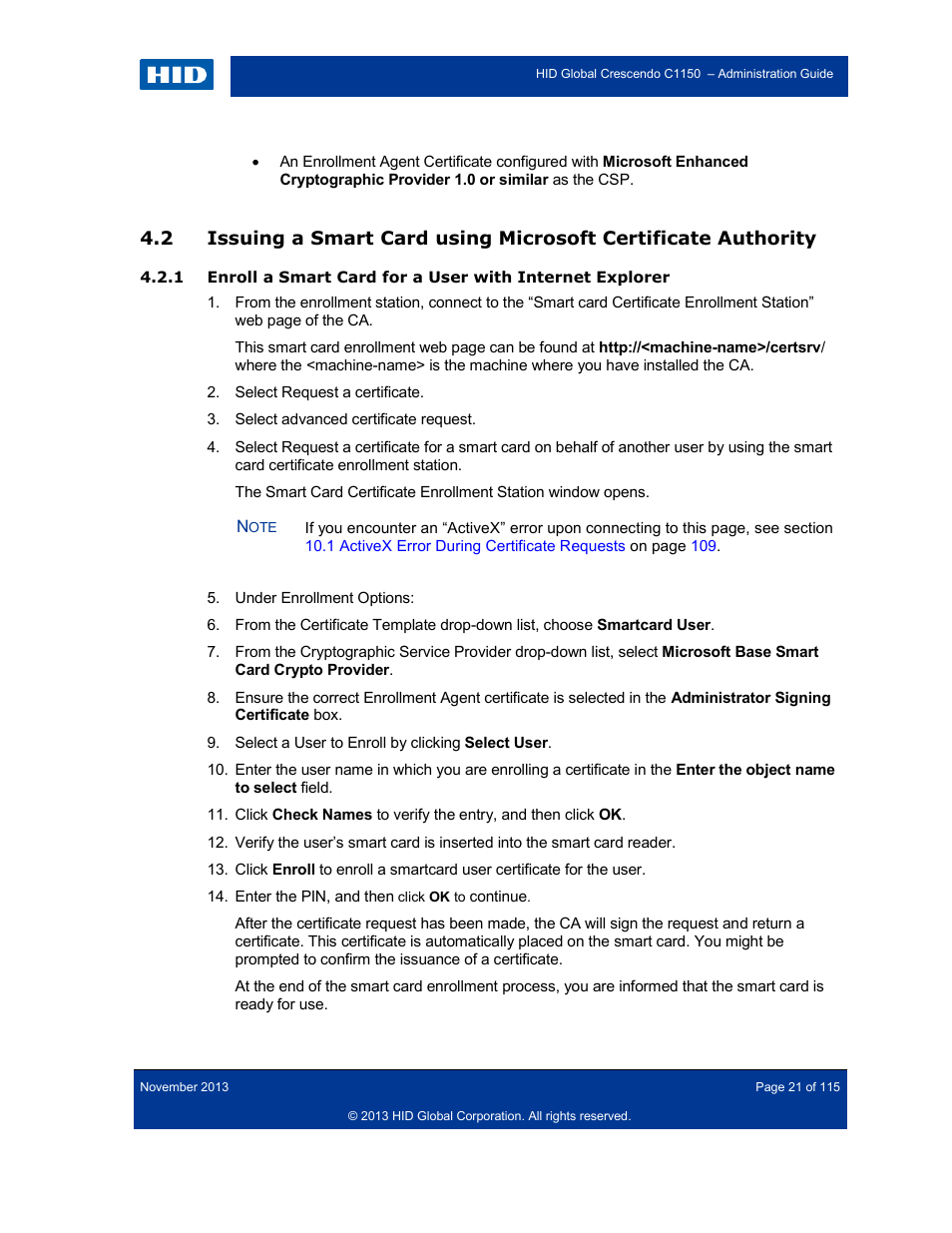 HID Crescendo C1150 Administration Guide User Manual | Page 21 / 115