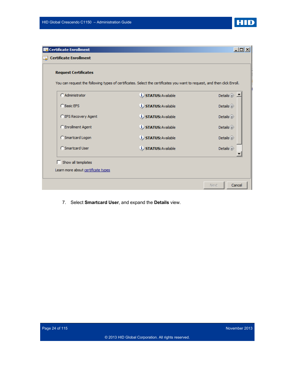 HID Crescendo C1150 Administration Guide User Manual | Page 24 / 115