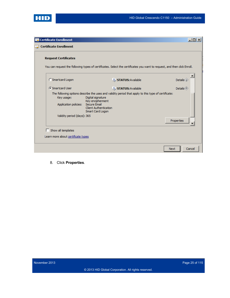 HID Crescendo C1150 Administration Guide User Manual | Page 25 / 115