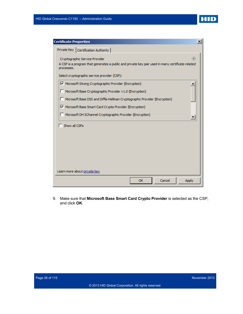 HID Crescendo C1150 Administration Guide User Manual | Page 26 / 115