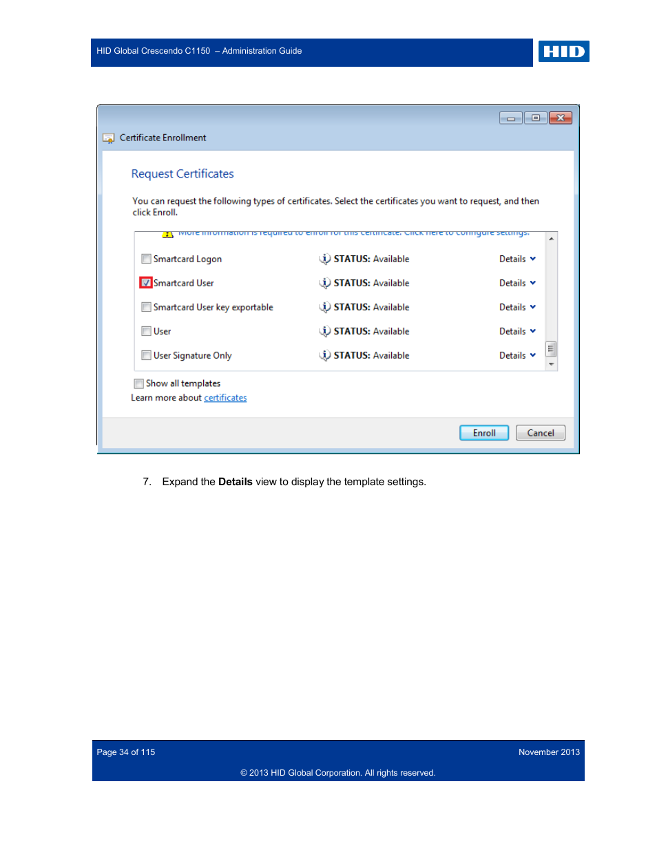 HID Crescendo C1150 Administration Guide User Manual | Page 34 / 115