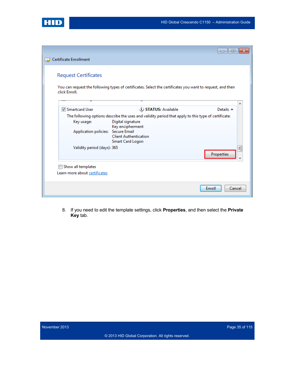 HID Crescendo C1150 Administration Guide User Manual | Page 35 / 115