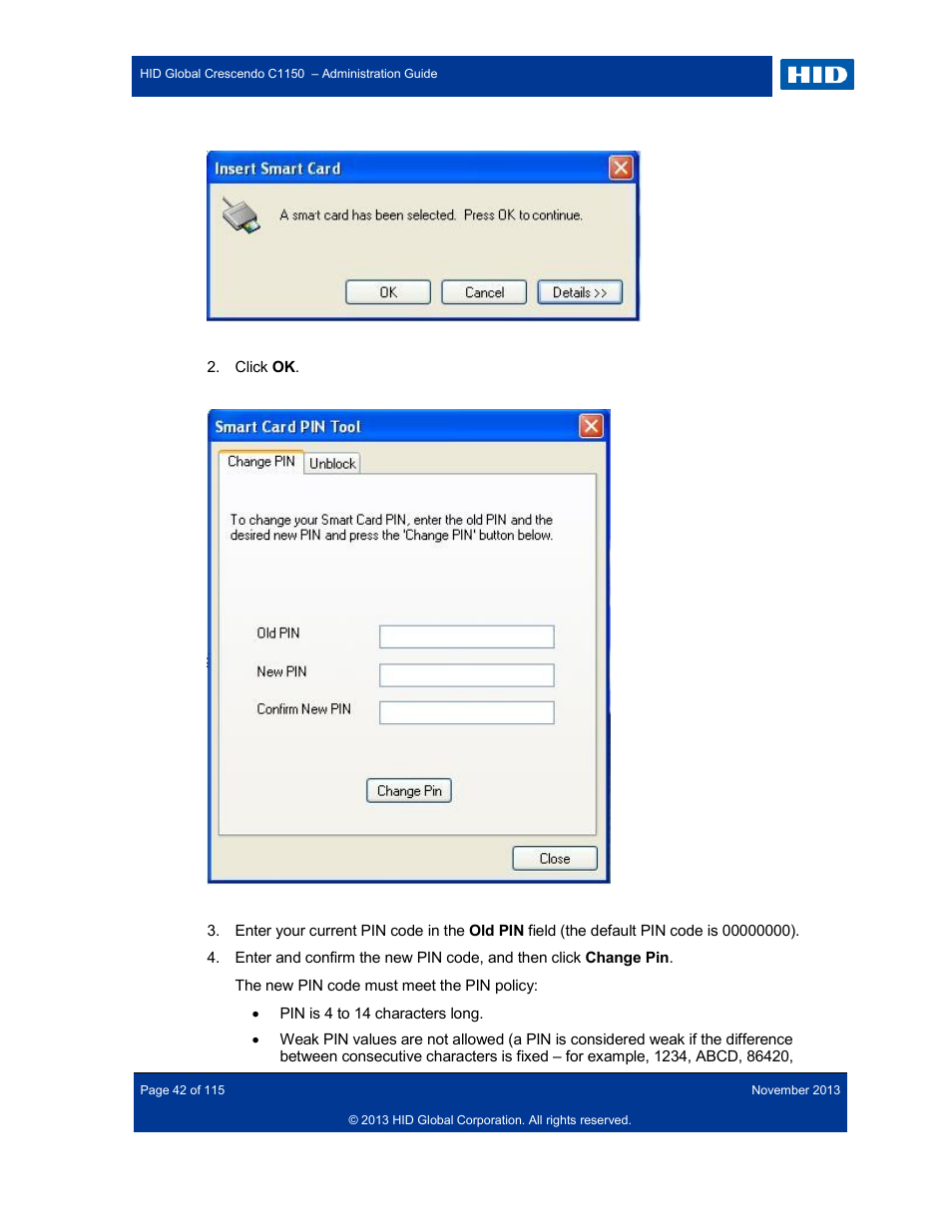 HID Crescendo C1150 Administration Guide User Manual | Page 42 / 115