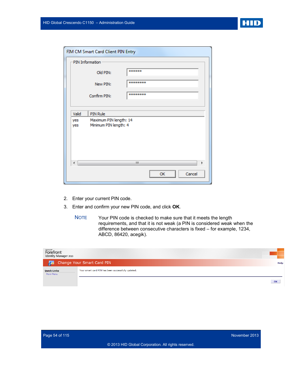 HID Crescendo C1150 Administration Guide User Manual | Page 54 / 115