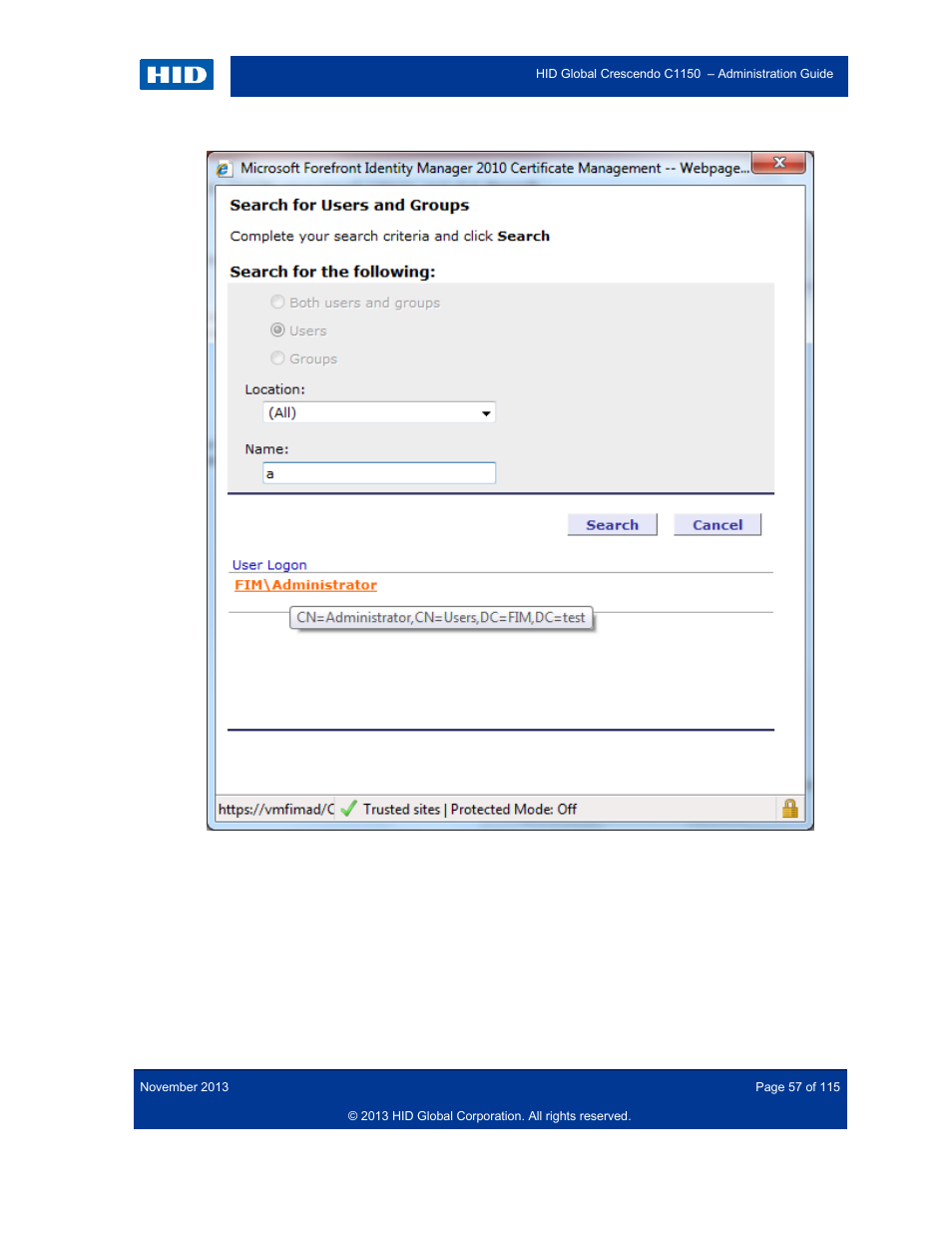 HID Crescendo C1150 Administration Guide User Manual | Page 57 / 115