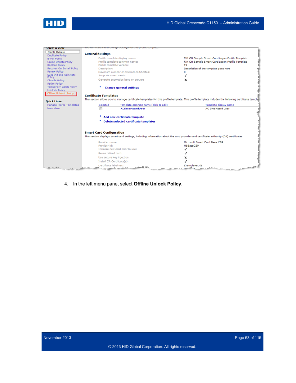 HID Crescendo C1150 Administration Guide User Manual | Page 63 / 115