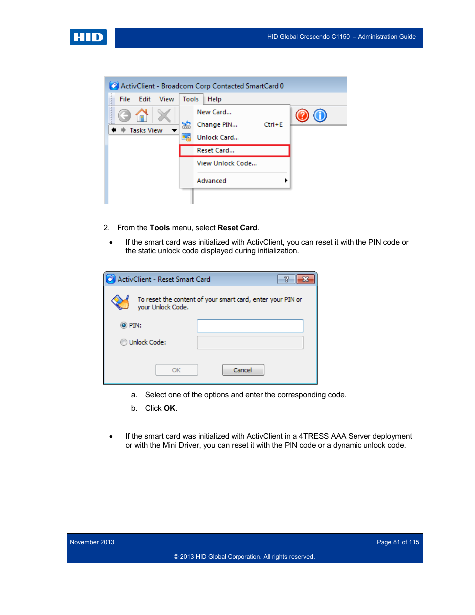 HID Crescendo C1150 Administration Guide User Manual | Page 81 / 115