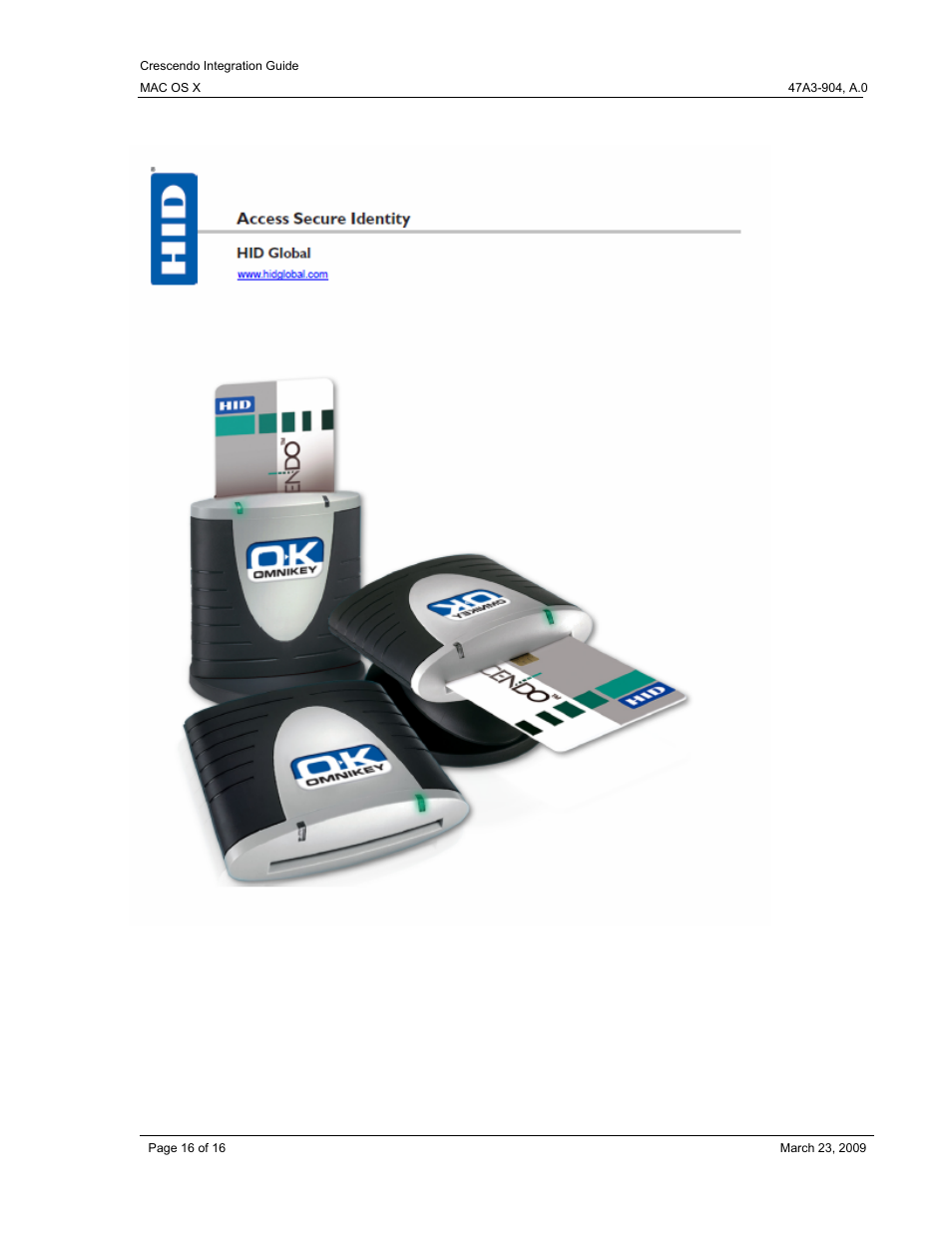 HID Crescendo Mac OSX User Manual | Page 16 / 16