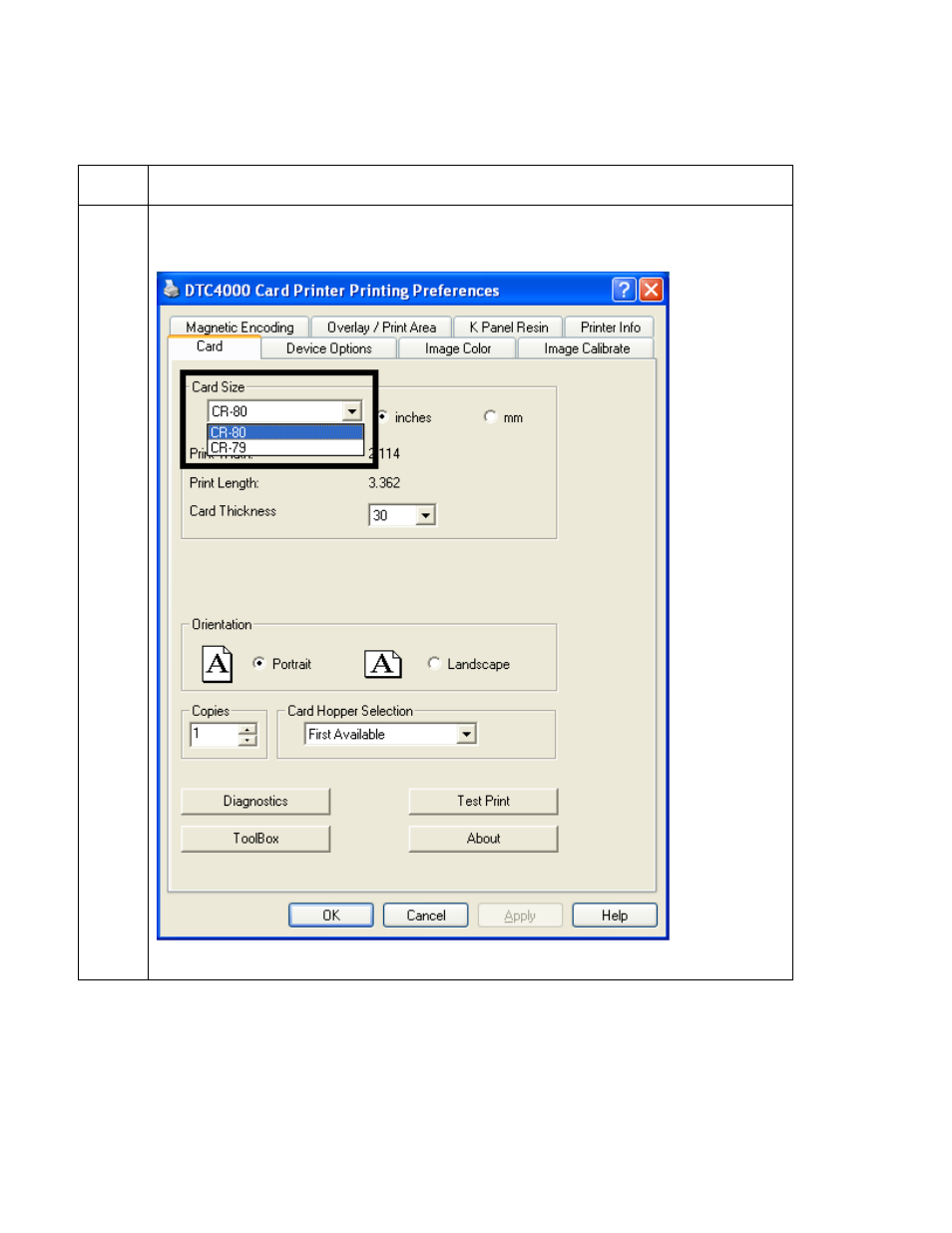 Setting the card size for cr79 and cr80 | HID DTC1000/4000 User Guide User Manual | Page 26 / 123