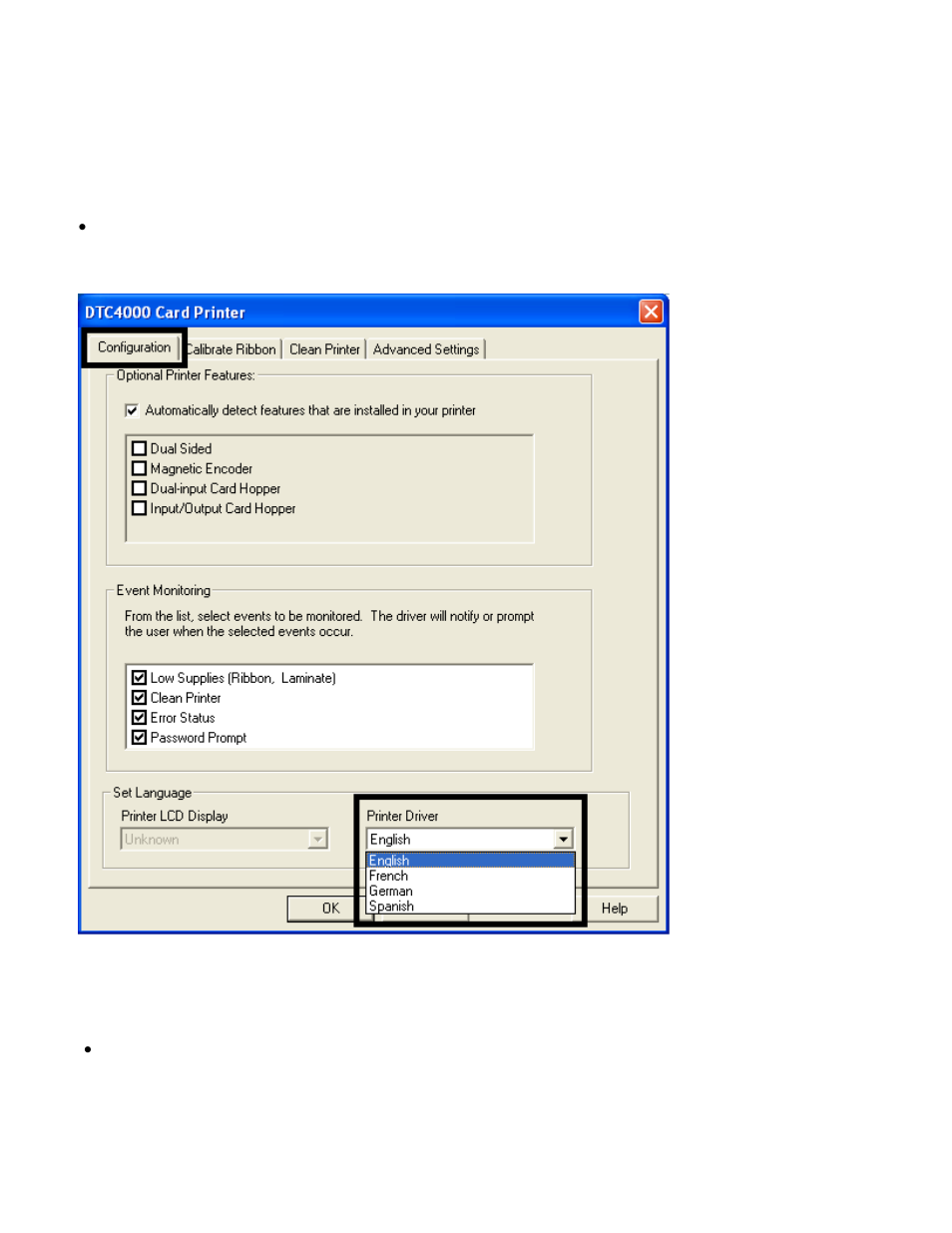 Using the configuration tab, Using the event monitoring group box | HID DTC1000/4000 User Guide User Manual | Page 41 / 123