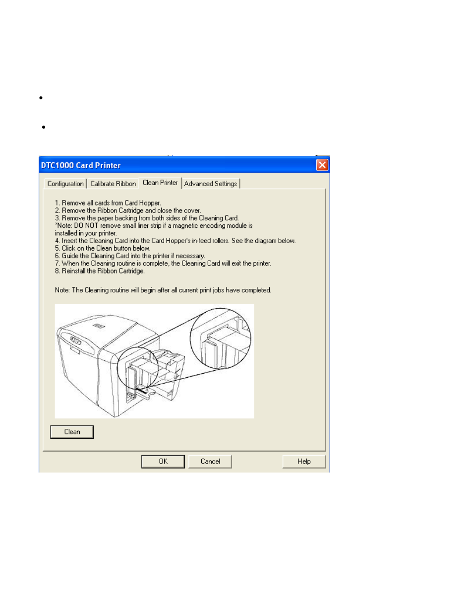 Using the clean printer tab | HID DTC1000/4000 User Guide User Manual | Page 43 / 123