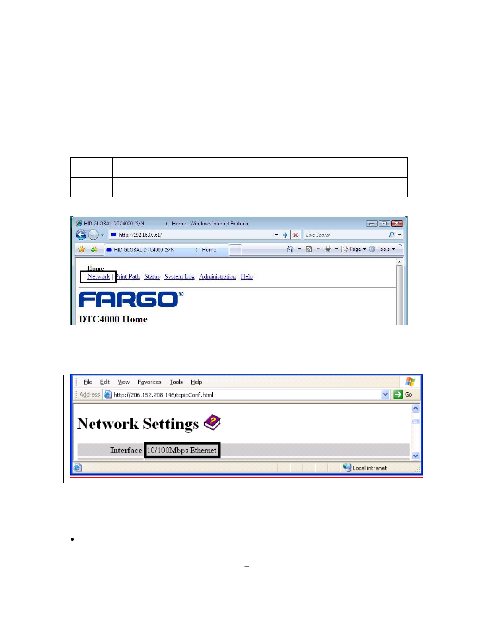 Configuring the network settings, Accessing the network settings page | HID DTC1000/4000/4500 Ethernet User Guide User Manual | Page 22 / 59