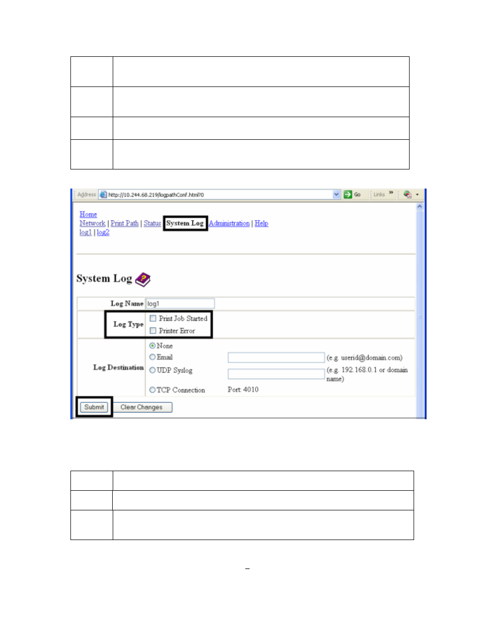 Selecting the log destination | HID DTC1000/4000/4500 Ethernet User Guide User Manual | Page 33 / 59