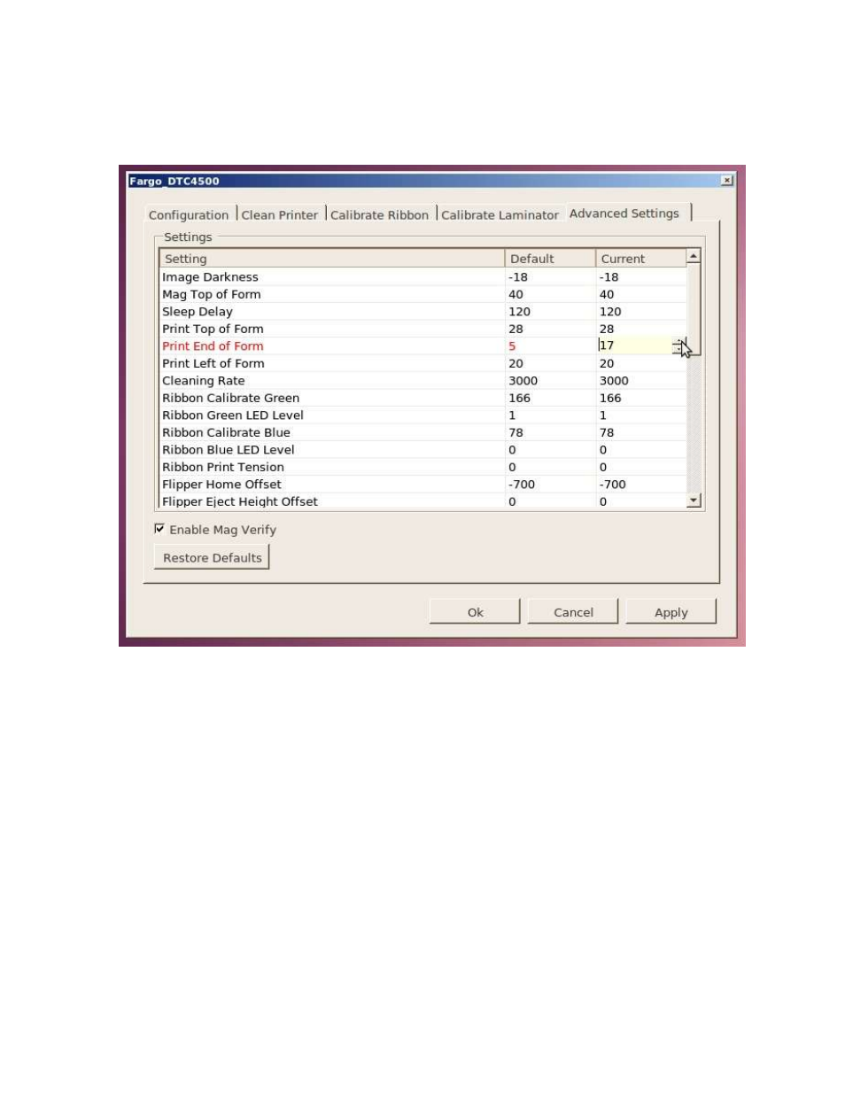Advanced settings tab | HID DTC1000/4000/4500 Toolbox User Guide User Manual | Page 15 / 19