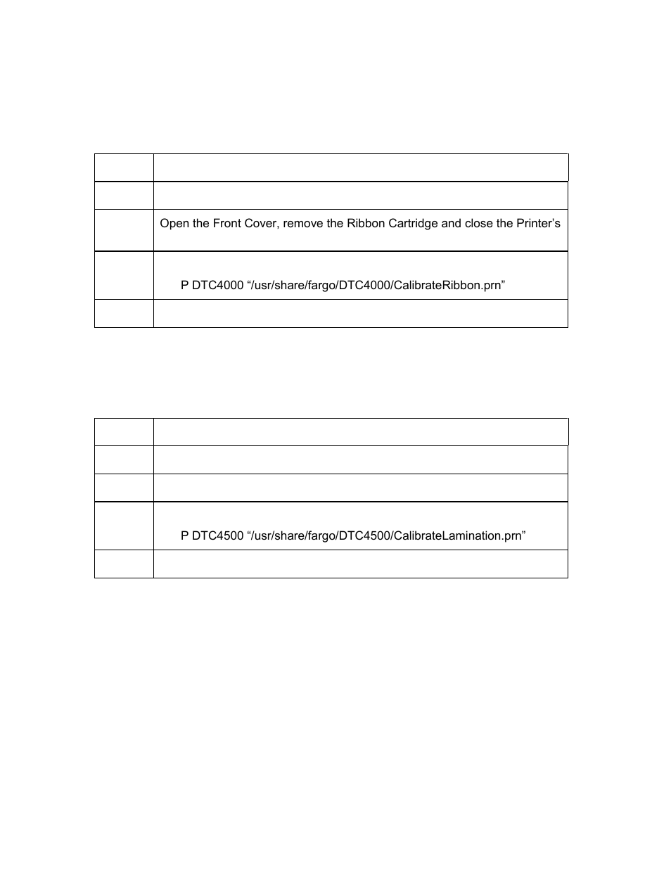 Section 4: printer maintenance, Performing a ribbon sensor calibration, Performing a lamination sensor calibration | HID DTC1000/4000/4500 User Guide LINUX & MAC User Manual | Page 20 / 62