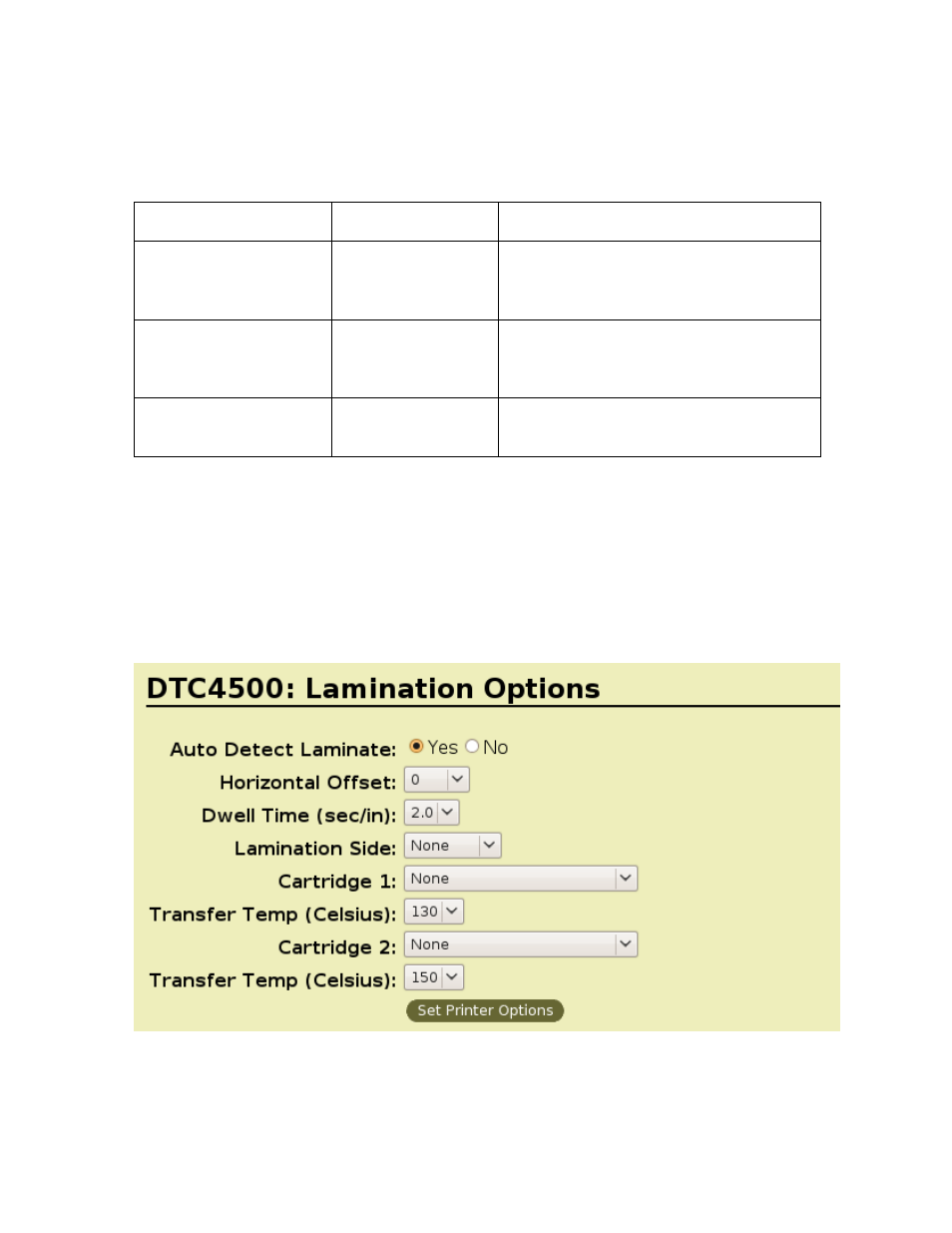 Reviewing the f-panel options, Reviewing the lamination options | HID DTC1000/4000/4500 User Guide LINUX & MAC User Manual | Page 45 / 62