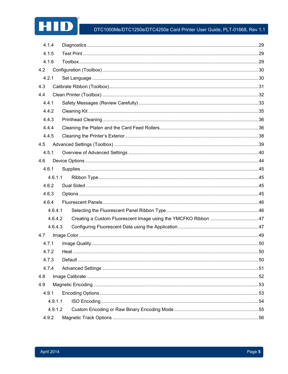 HID DTC1250e/DTC1000Me/DTC4250e User Guide User Manual | Page 5 / 80