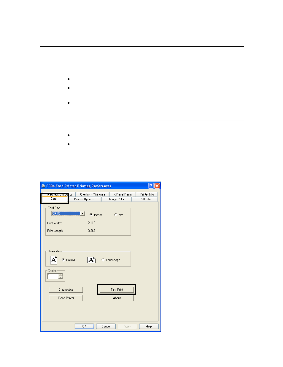 Using the test print button, Using the test print button -9 | HID DTC400E/C30E/M30E User Guide User Manual | Page 133 / 284