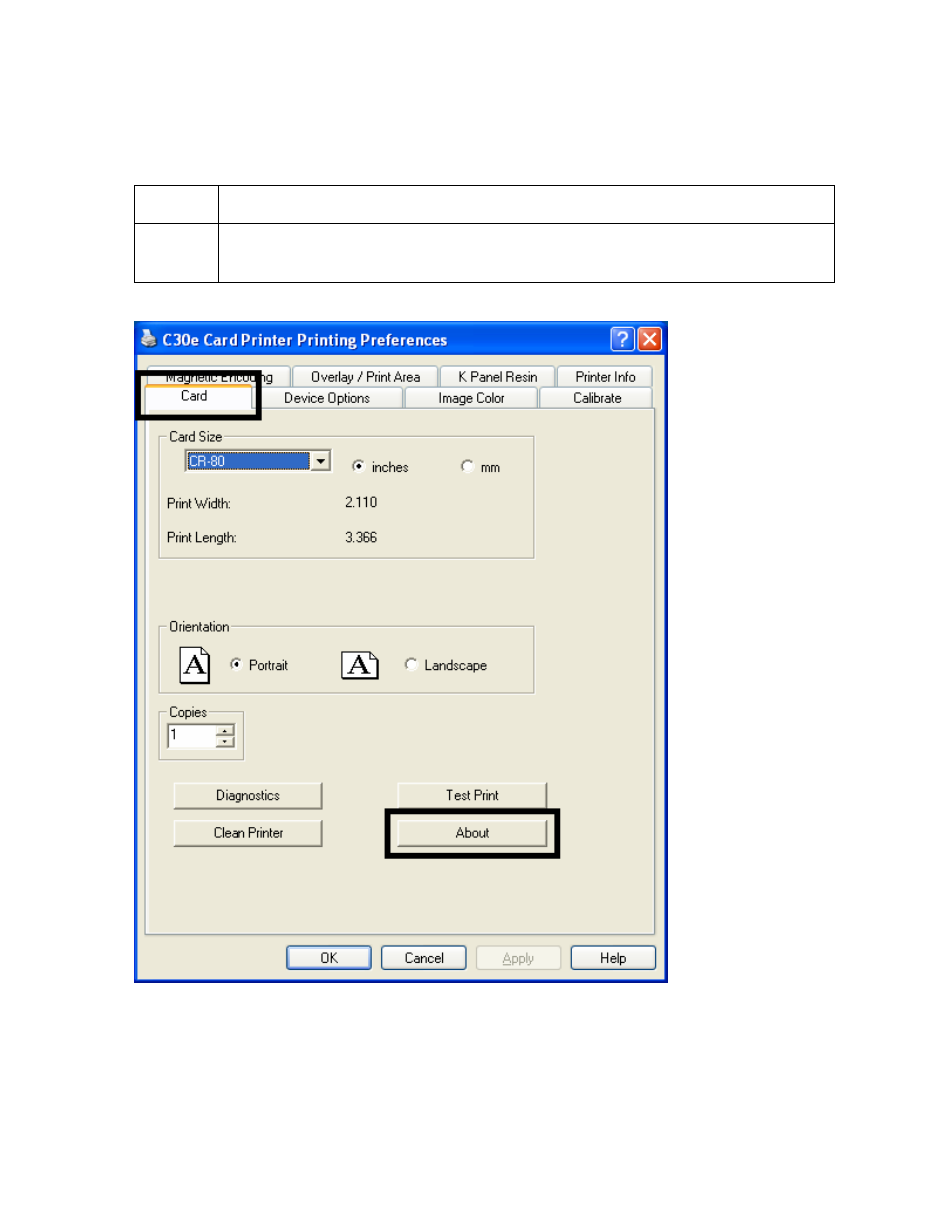 Using the about button, Using the about button -10 | HID DTC400E/C30E/M30E User Guide User Manual | Page 134 / 284