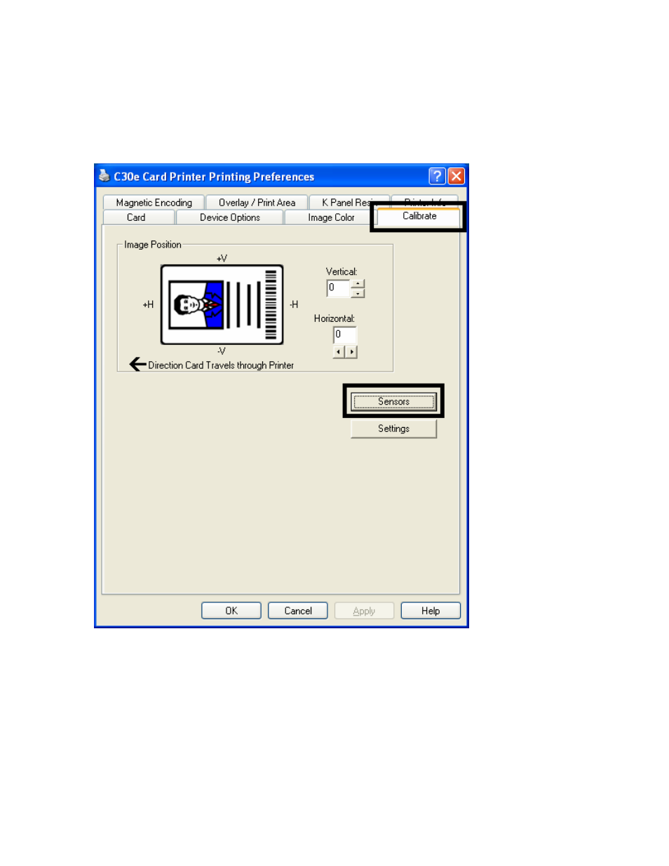 Using the sensors button, Using the sensors button -35 | HID DTC400E/C30E/M30E User Guide User Manual | Page 159 / 284