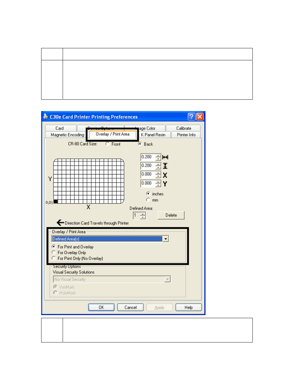 Using the defined area option, Using the defined area option -66 | HID DTC400E/C30E/M30E User Guide User Manual | Page 190 / 284