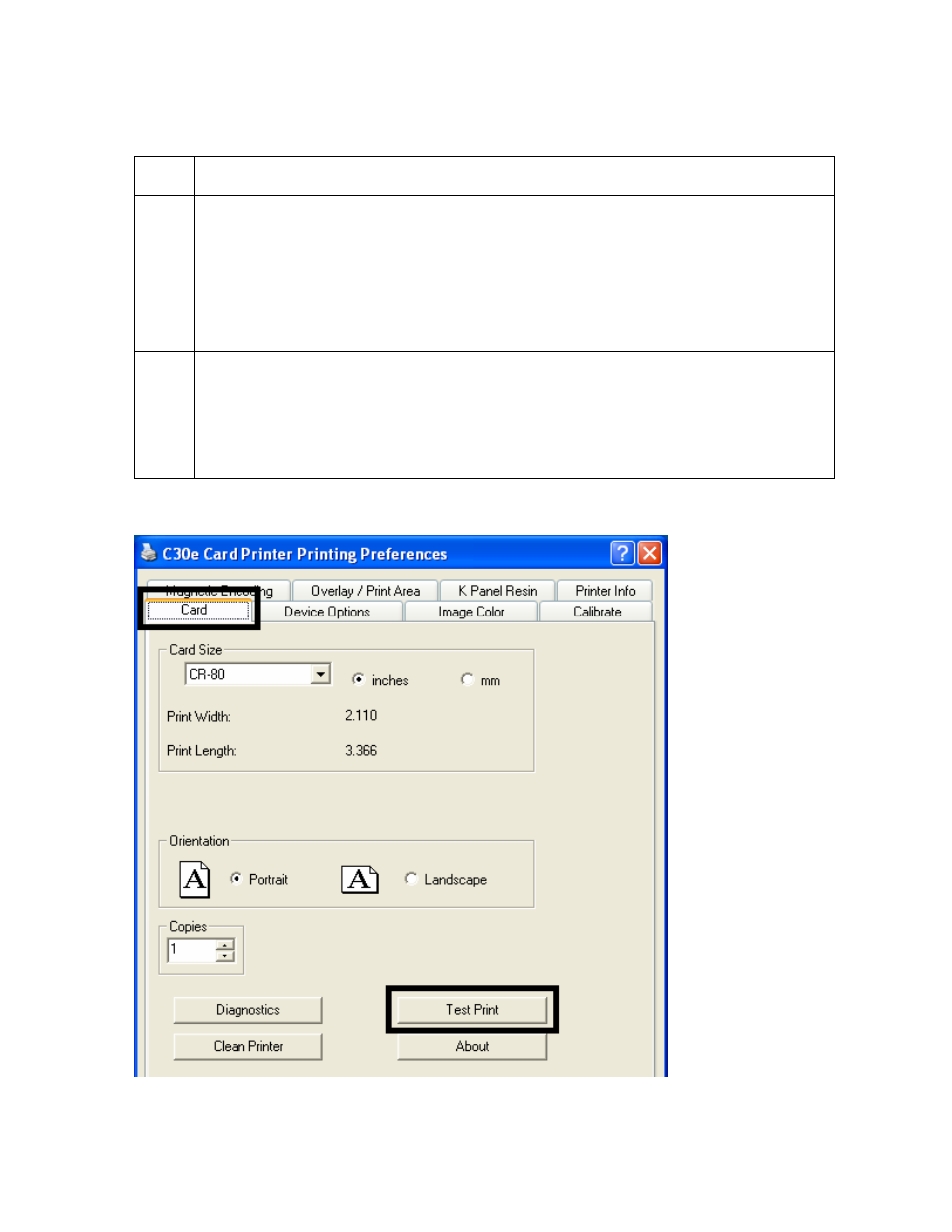 Printing a test print image, Printing a test print image -20 | HID DTC400E/C30E/M30E User Guide User Manual | Page 46 / 284
