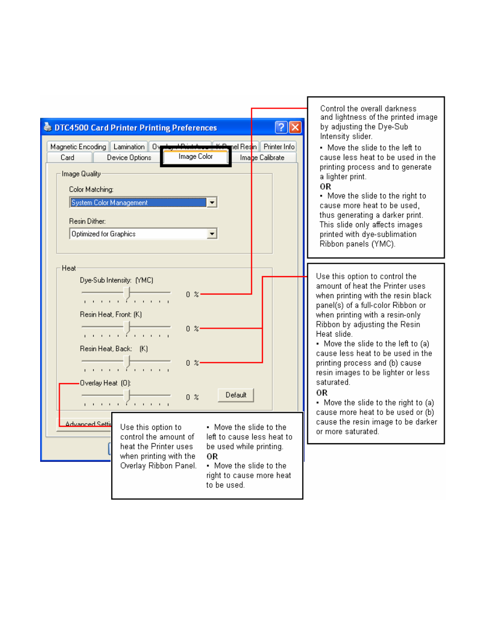 Using the image color tab | HID DTC4500 User Guide User Manual | Page 58 / 140