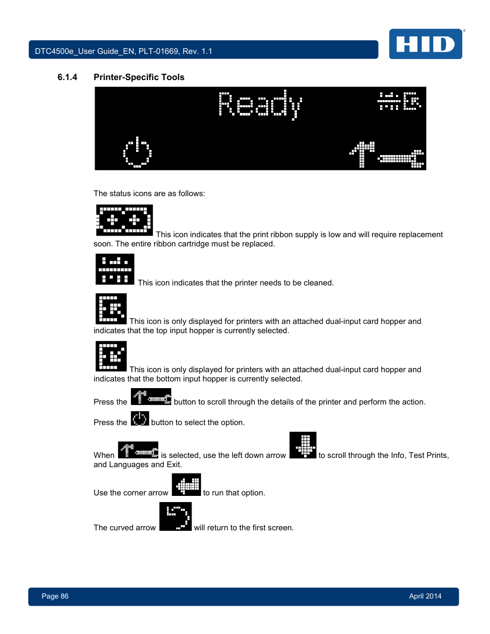 4 printer-specific tools, Printer-specific tools | HID DTC4500e User Guide User Manual | Page 86 / 90