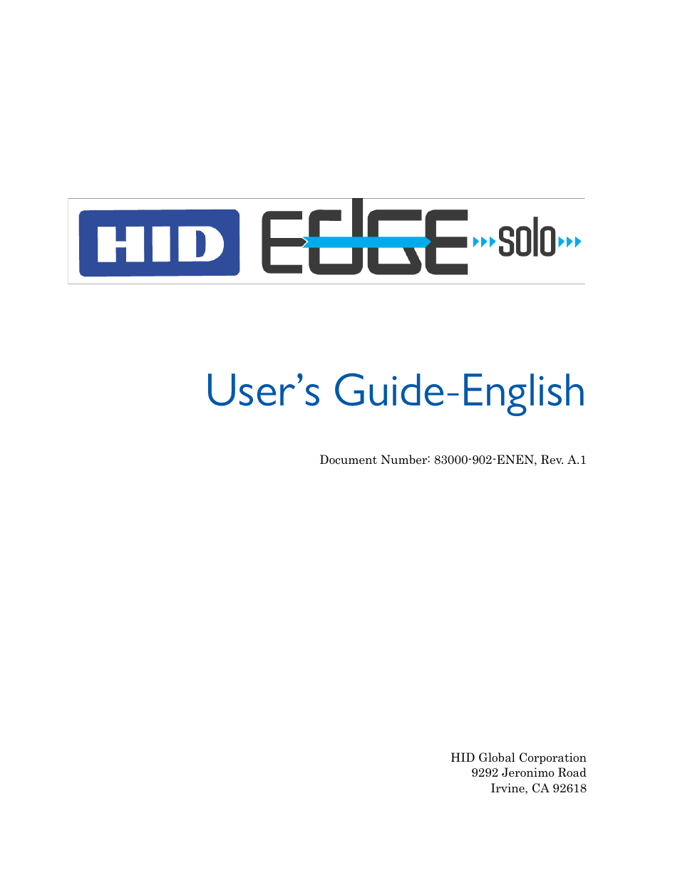HID EDGE Solo v110 User Guide User Manual | 52 pages