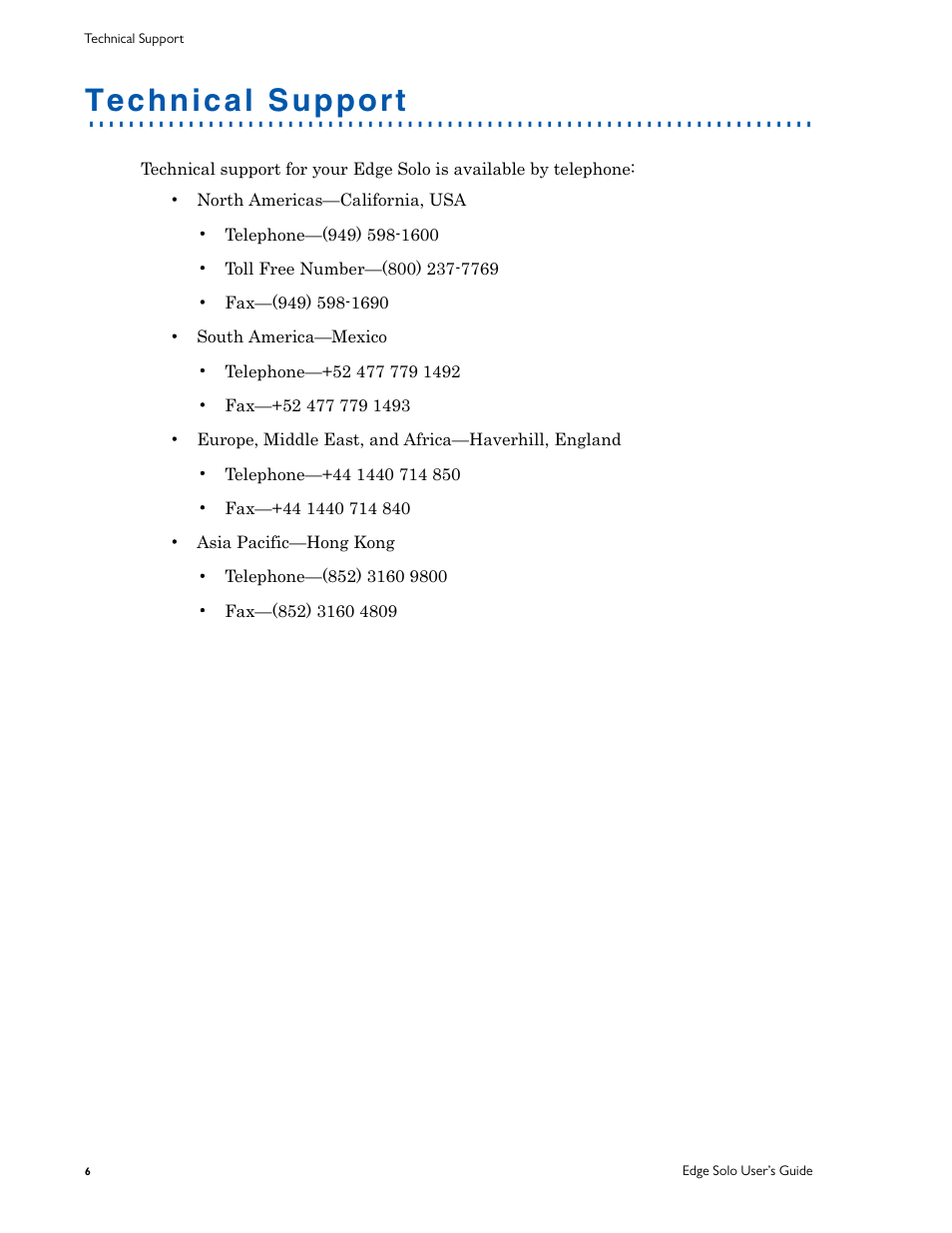 Technical support | HID EDGE Solo v110 User Guide User Manual | Page 10 / 52