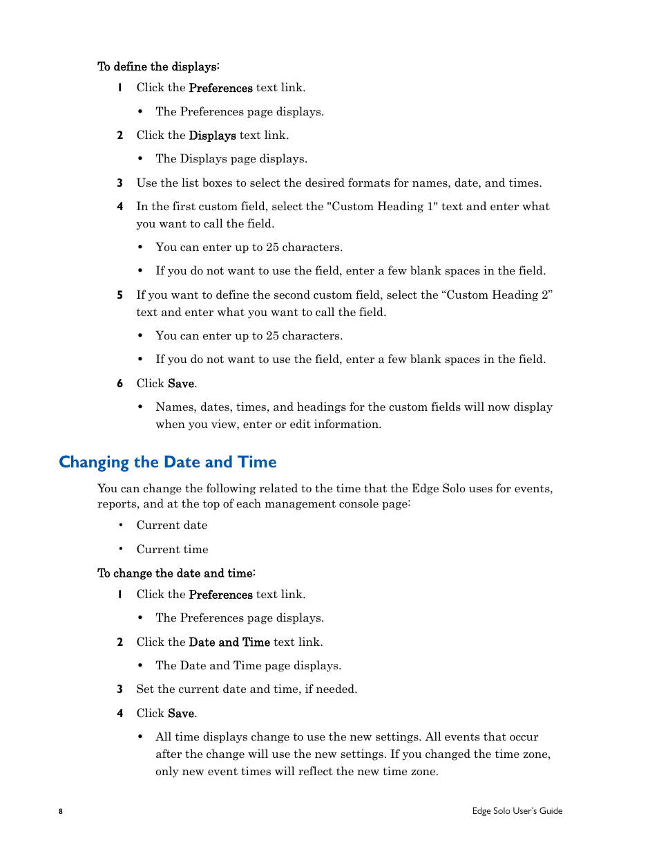 Changing the date and time | HID EDGE Solo v110 User Guide User Manual | Page 12 / 52