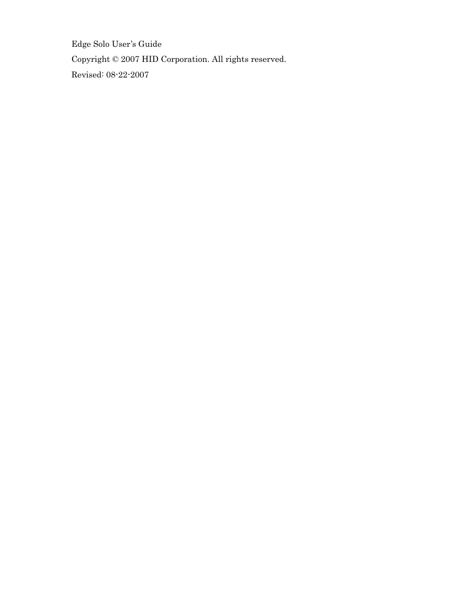 HID EDGE Solo v110 User Guide User Manual | Page 2 / 52