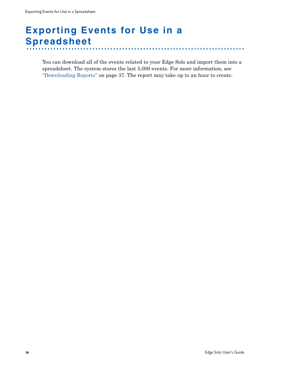 Exporting events for use in a spreadsheet | HID EDGE Solo v110 User Guide User Manual | Page 40 / 52