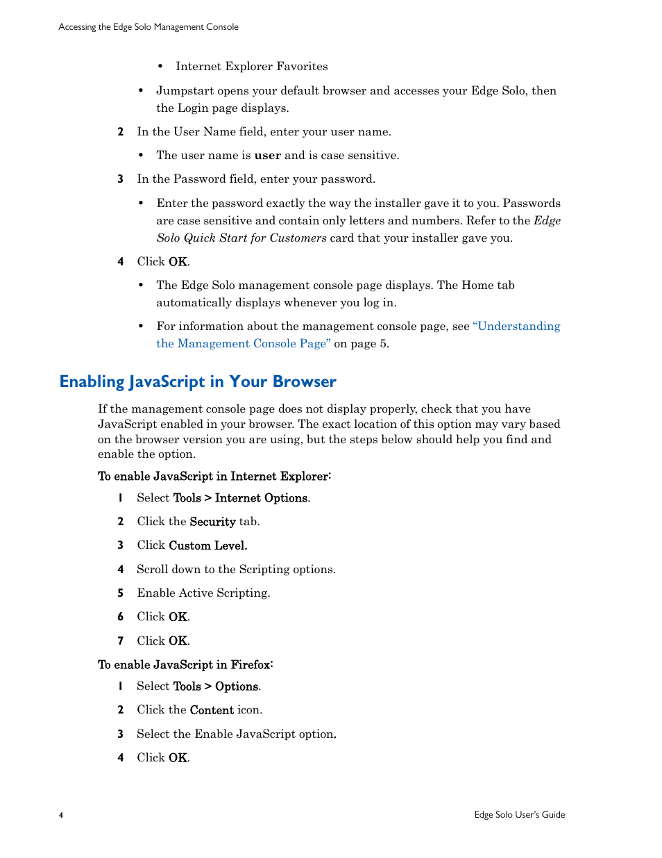 Enabling javascript in your browser | HID EDGE Solo v110 User Guide User Manual | Page 8 / 52
