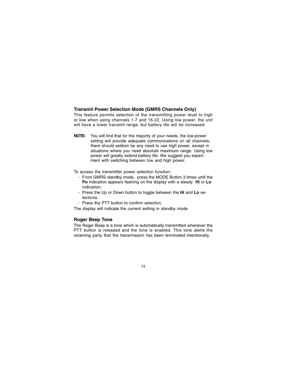 Audiovox GMRS122CH User Manual | Page 13 / 24
