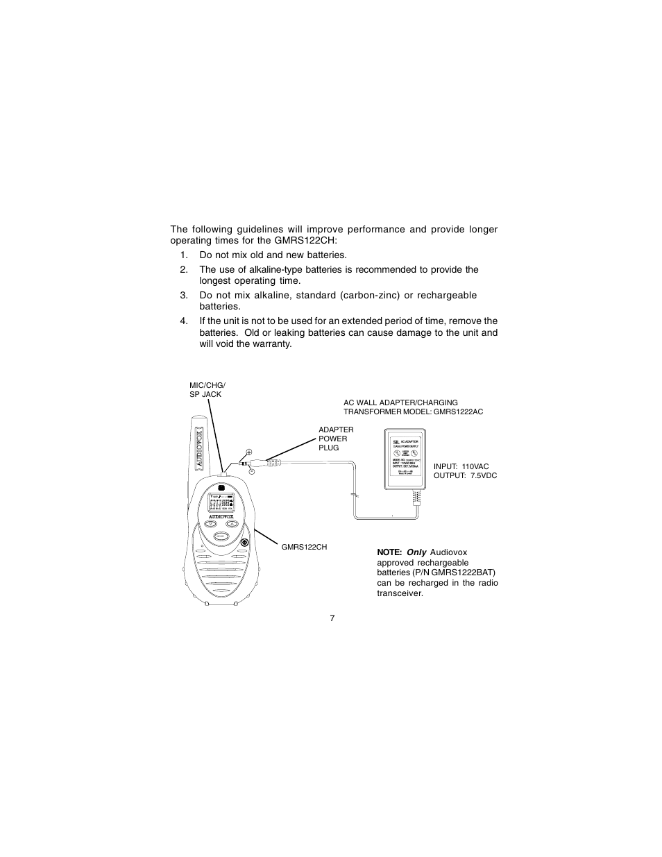 Audiovox GMRS122CH User Manual | Page 7 / 24