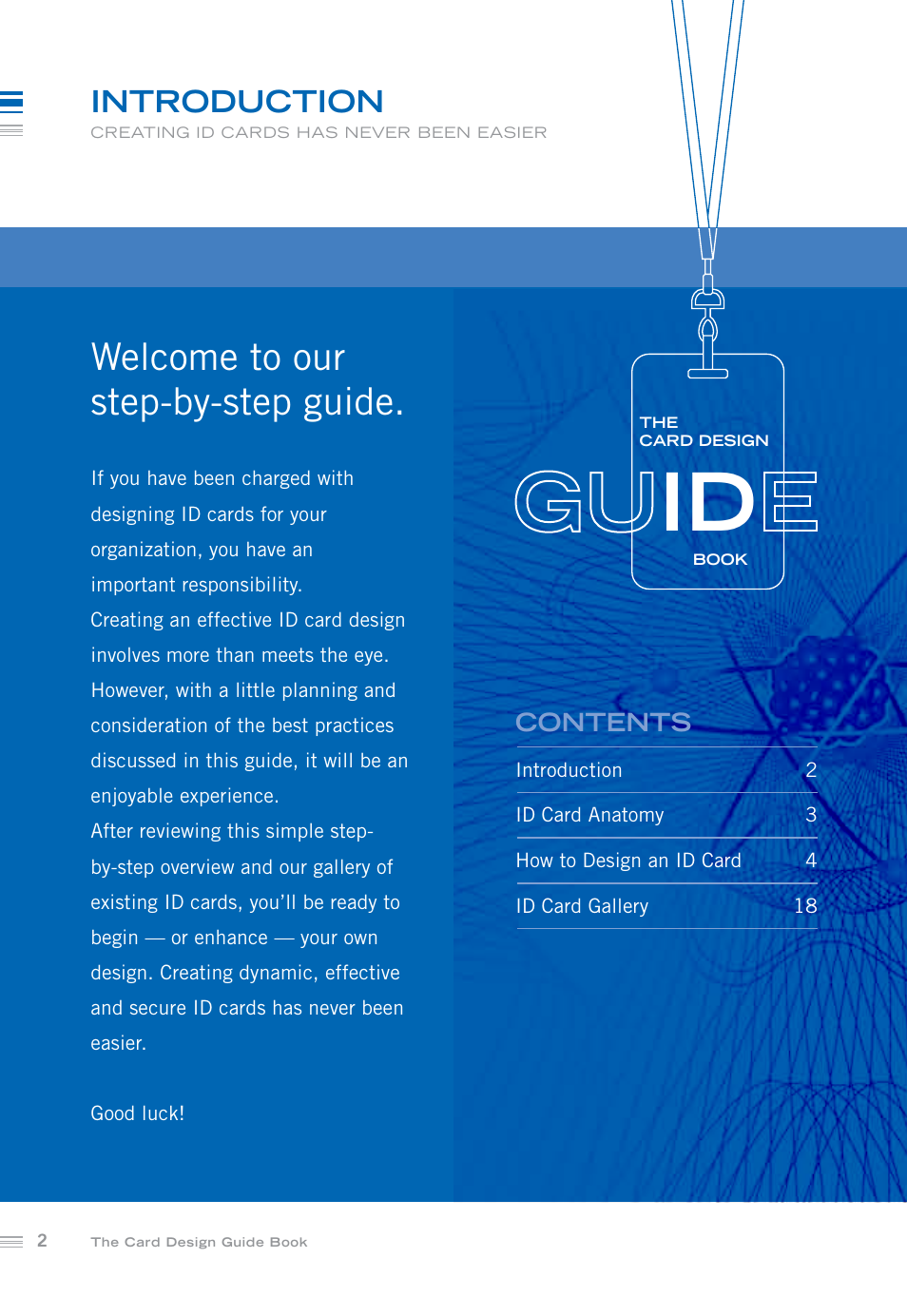 Welcome to our step-by-step guide, Introduction | HID FARGO Card Design Guide User Manual | Page 2 / 28