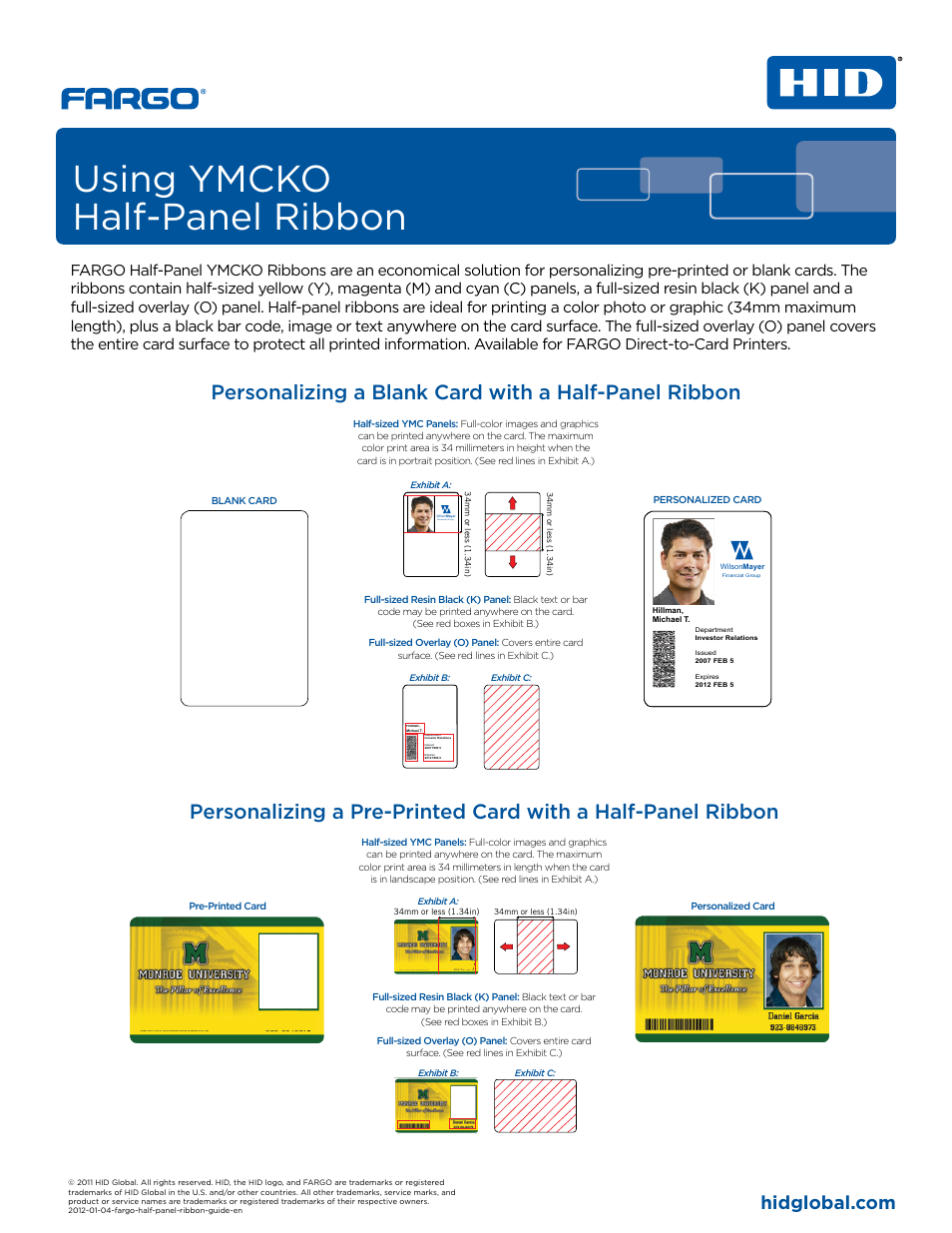 HID FARGO Half-Panel Ribbon User Guide User Manual | 1 page