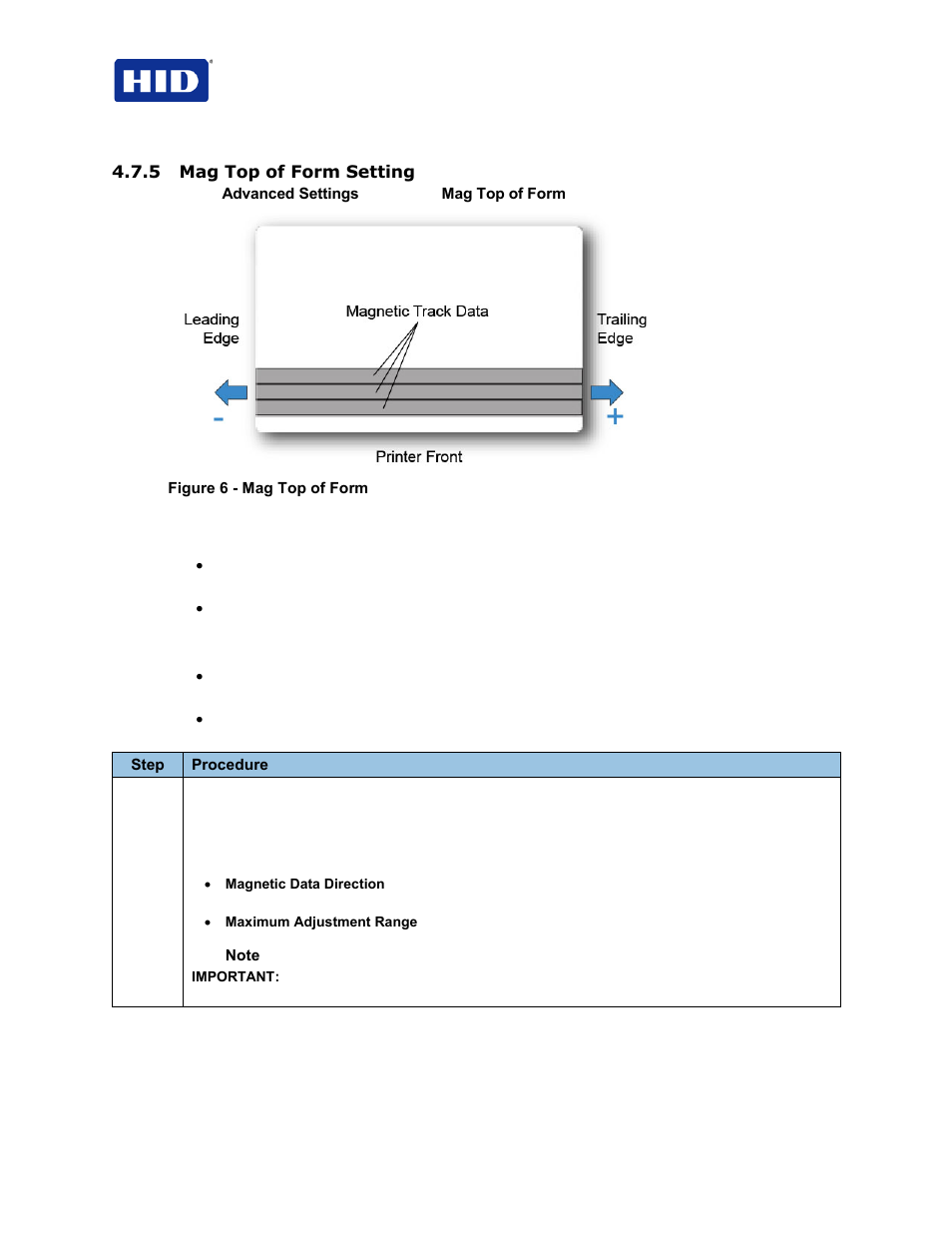 5 mag top of form setting | HID FARGO HDP5000 User Guide User Manual | Page 26 / 100