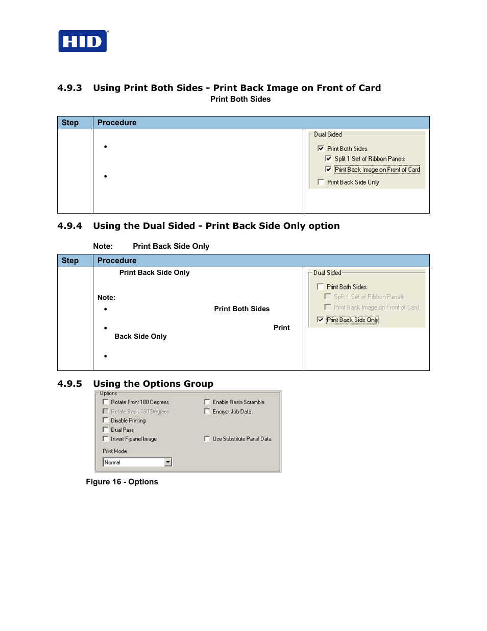 5 using the options group | HID FARGO HDP5000 User Guide User Manual | Page 38 / 100