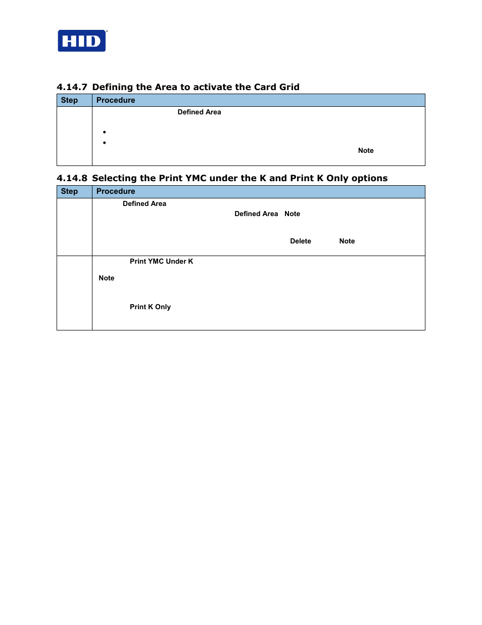 7 defining the area to activate the card grid | HID FARGO HDP5000 User Guide User Manual | Page 60 / 100