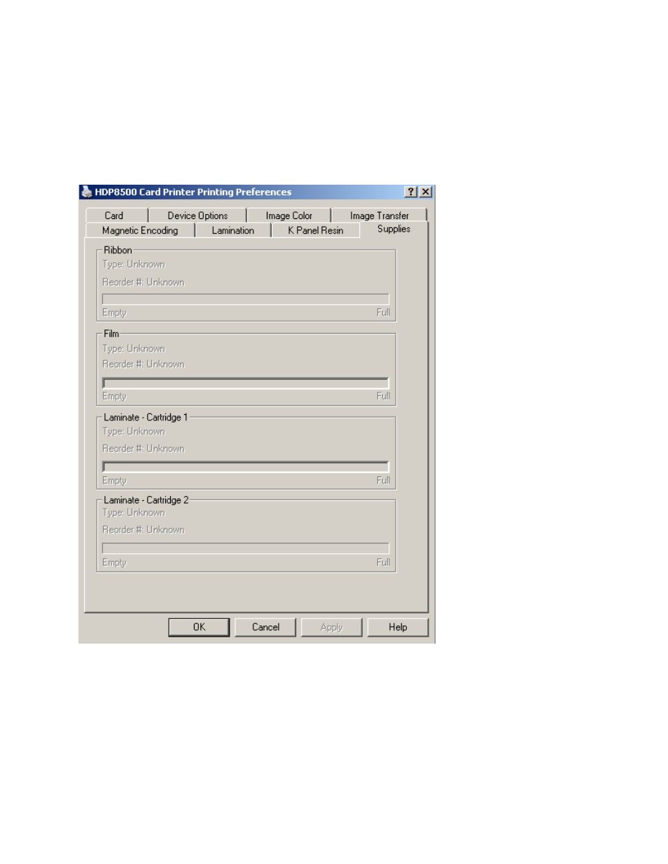 Using the printer supplies tab | HID FARGO HDP8500 User Guide User Manual | Page 112 / 192