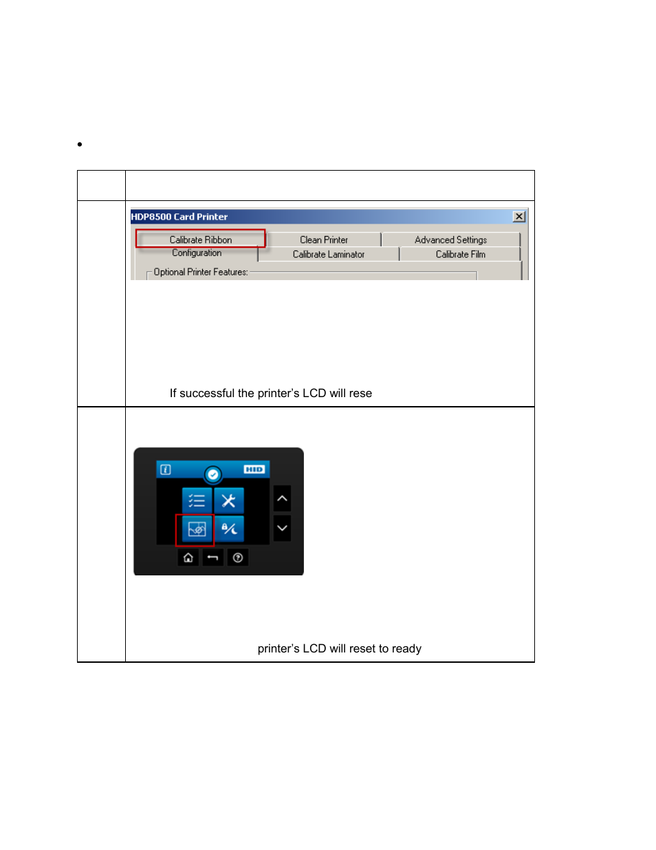 Selecting the calibrate ribbon tab | HID FARGO HDP8500 User Guide User Manual | Page 122 / 192