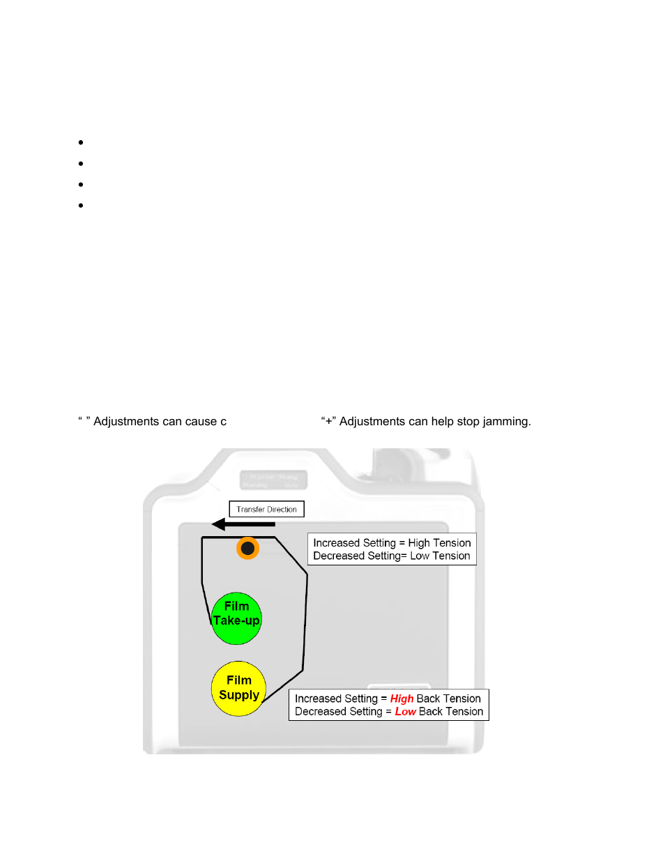 Using the blush point option, Using the lcd contrast option, Using the film supply transfer tension option | Using the film take-up transfer tension option | HID FARGO HDP8500 User Guide User Manual | Page 134 / 192
