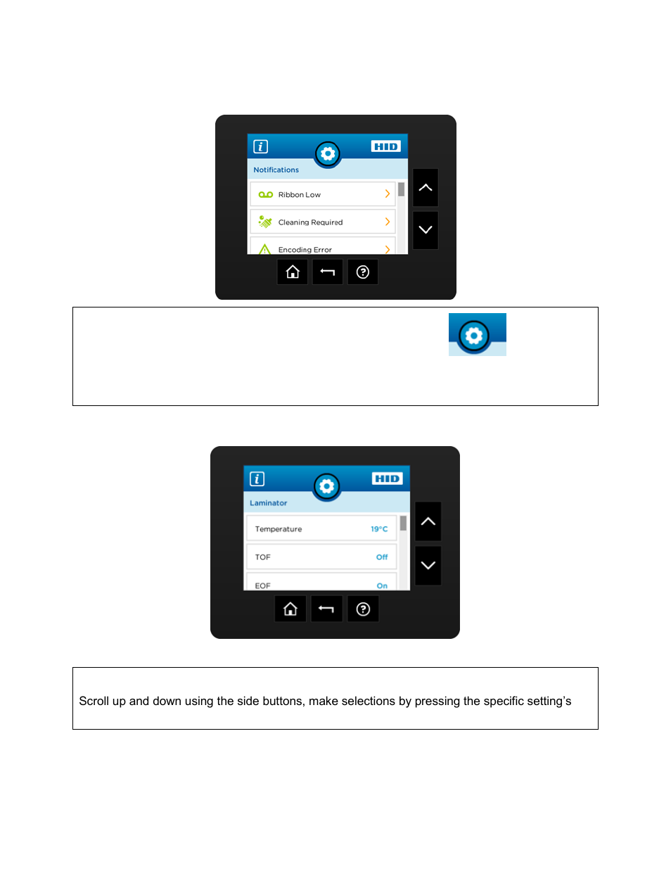Notification list, Menu detail list | HID FARGO HDP8500 User Guide User Manual | Page 38 / 192