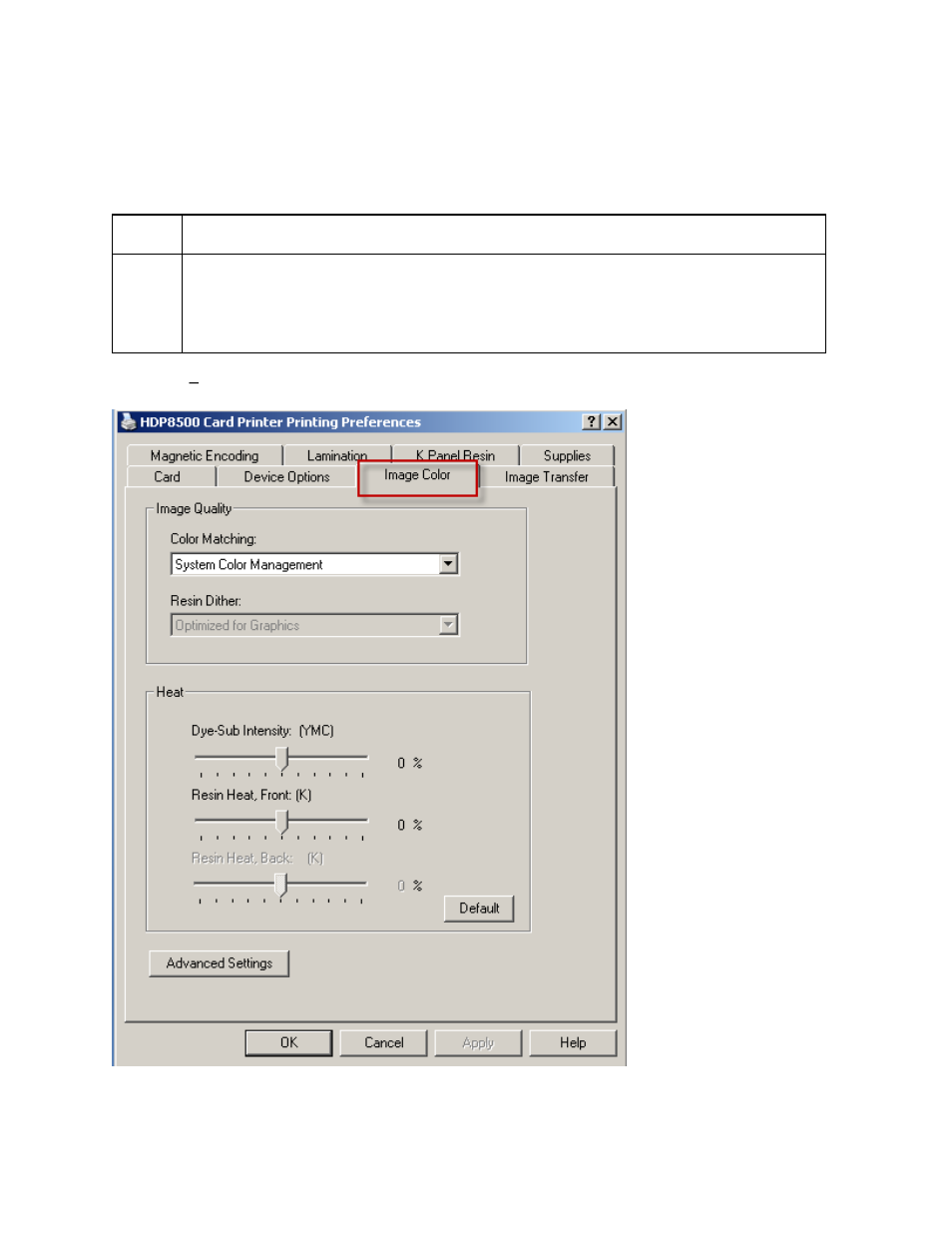 Using the image color tab | HID FARGO HDP8500 User Guide User Manual | Page 79 / 192