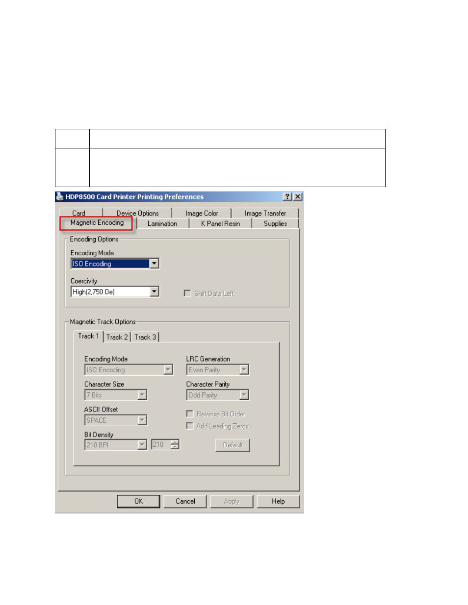 Using the magnetic encoding tab | HID FARGO HDP8500 User Guide User Manual | Page 92 / 192